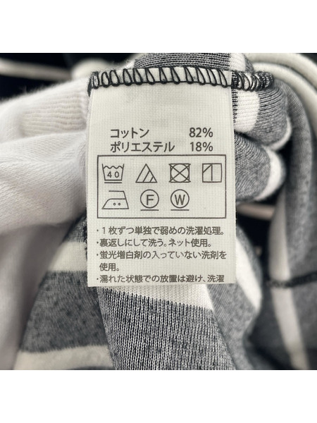 COOTIE 長袖Tシャツ・カットソー ベロア ボーダーポロ (S) 黒白[値下]