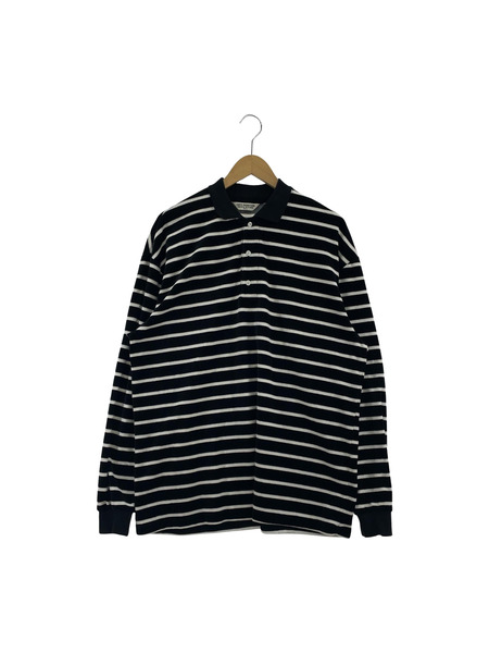 COOTIE 長袖Tシャツ・カットソー ベロア ボーダーポロ (S) 黒白[値下]
