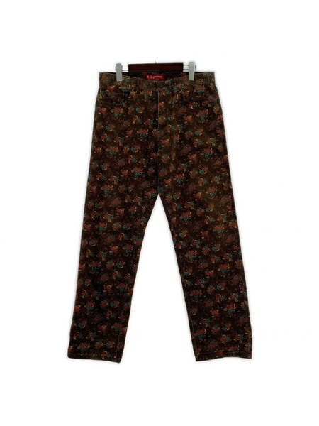 Supreme パンツ Supreme regular jeans flower 茶 32