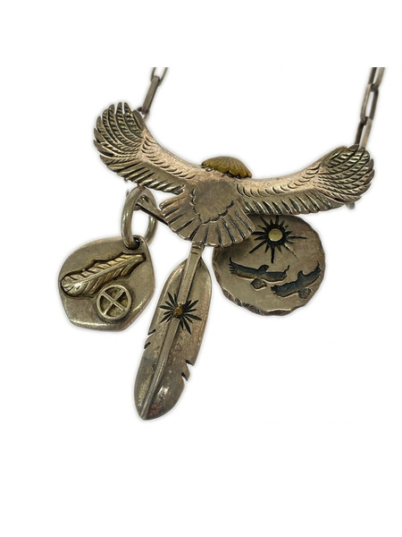 ネックレス イーグルトップ フェザー1 メタル2