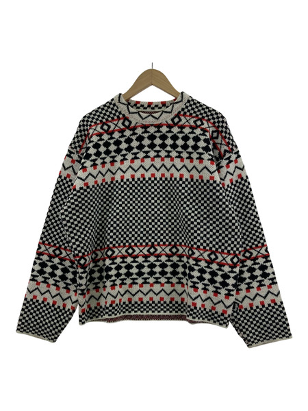 STUSSY  JACQUARD CREW KNIT クルーネックニット S[値下]