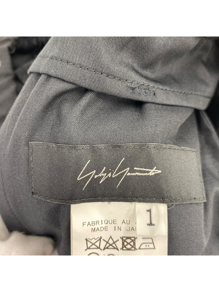 Yohji Yamamoto ウールギャバサルエルパンツ 1 ブラック FX-P90-100