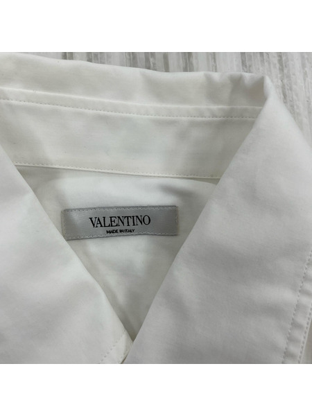 VALENTINO VLTNロゴ プリント ブロードシャツ 40 白 WV3ABA956EW