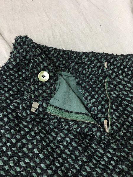 FENDI ツイードミニスカート 緑