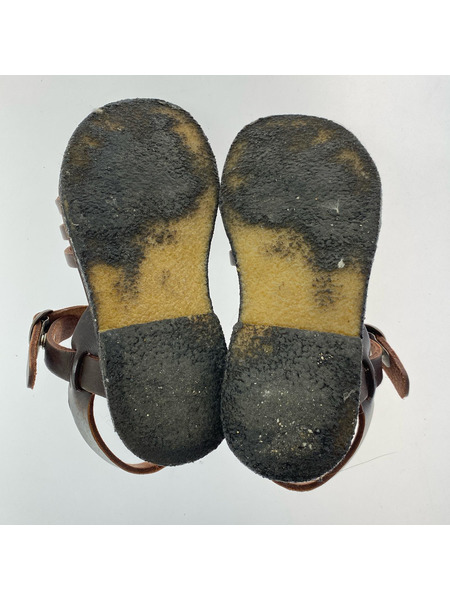 Duckfeet シューズ レザー編ミ込ミサンダル BRW