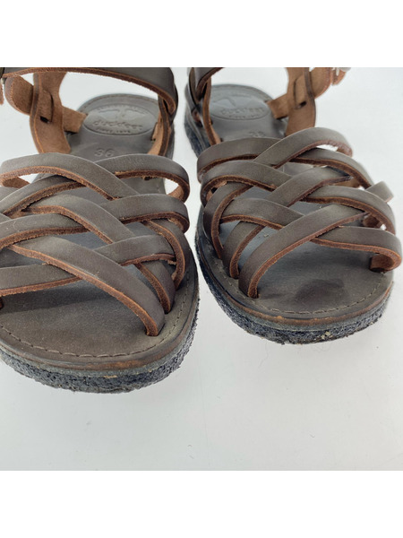 Duckfeet シューズ レザー編ミ込ミサンダル BRW