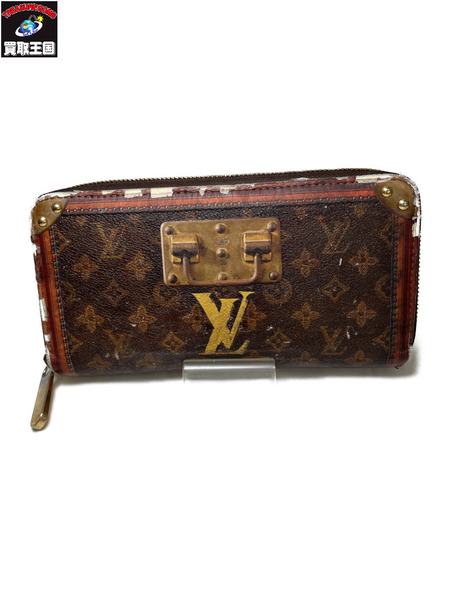 状態考慮 長財布 トランクタイム ラウンドジップウォレット