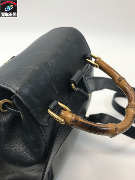 GUCCI グッチ 003.3444 バンブー リュック レザー ダークネイビー
