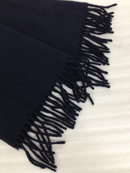 HERMES　ラグ衣料その他 カシミヤ マフラー ネイビー