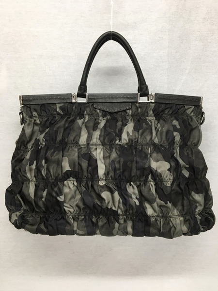 PRADA　トートバッグ ギャザー/カモフラ/ハンドバッグ
