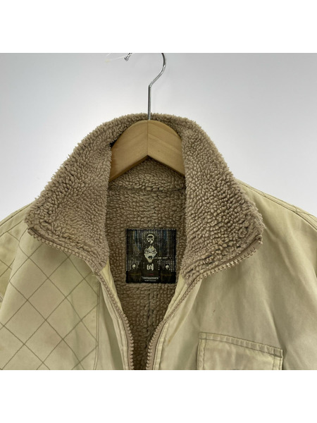 BAL 2003 CONTRASTRICK 裏ボアジャケット XL ベージュ
