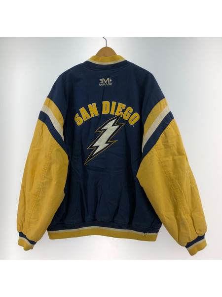 MIRAGE SAN DIEGO CHARGERS BLUE YELLOW LETTERMAN JACKET (XL)