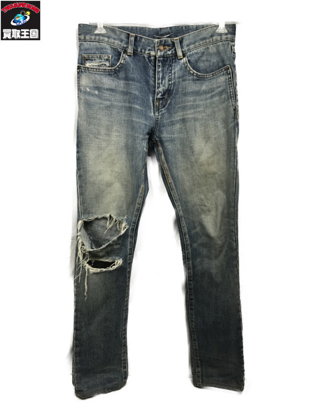 メンズラグ衣料 ダメージスリムデニム ライトブルー (29) 527509