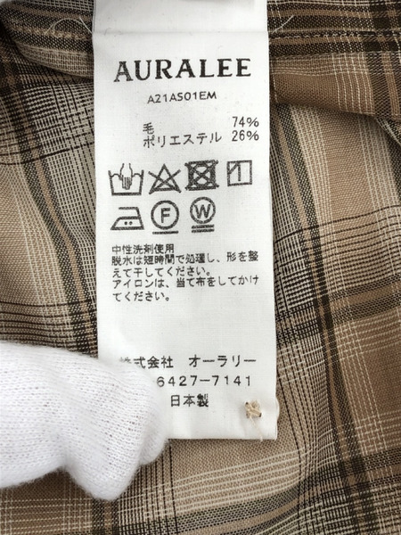 AURALEE WOOL RECYCLED POLYESTER CLOTH SHIRTS[値下]