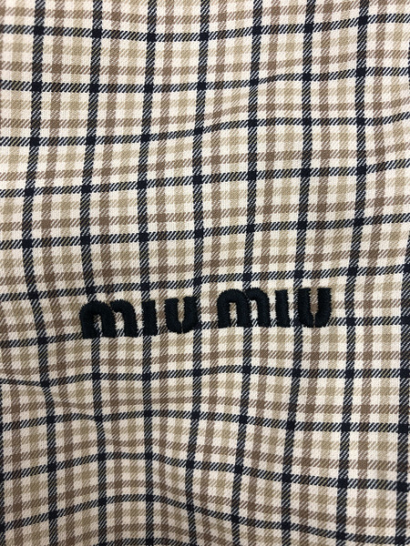 レディースラグ衣料 miumiu/チェックL/Sシャツ/BRW