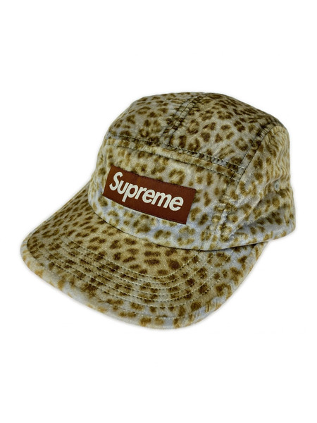 Supreme キャップ Leopard Velvet Camp Cap "Tan"