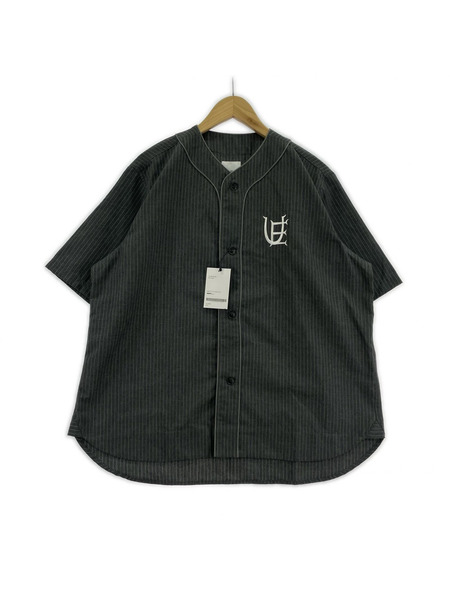 uniform experiment 半袖シャツ 24SS ピンストライプベースボールシャツ (1)