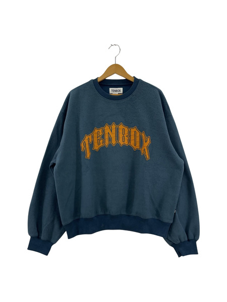 10匣 TENBOX Reversible Sweat クルーネックスウェット ブルー TBX-010SW-24