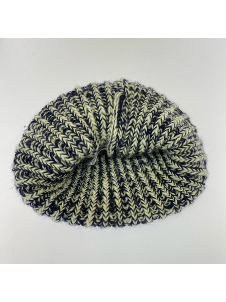 DRAKE'S ニットキャップ ニットキャップ 紺アイボリー