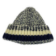 DRAKE'S ニットキャップ ニットキャップ 紺アイボリー