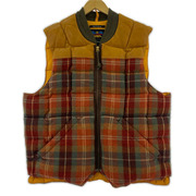 Eddie Bauer×NIGEL CABOURN 日ノ出タグ ヨーク切替ダウンベスト 56 キャメル×赤系