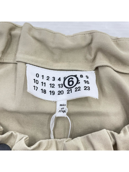 MM6 ノースリーブワンピース ネックギャザー ノースリーブワンピース ベージュ
