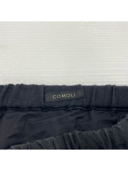 COMOLI 23SS カナパドローストリングロングパンツ 2 黒 X01-03019