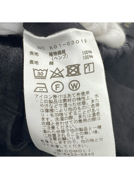COMOLI 23SS カナパドローストリングロングパンツ 2 黒 X01-03019