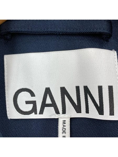 GANNI ヘビーツイル レースアッププルオーバー S/M 紺