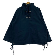 GANNI ヘビーツイル レースアッププルオーバー S/M 紺