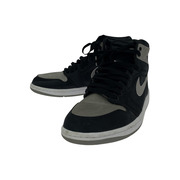 NIKE スニーカー Air Jordan 1 Retro High OG 27cm 黒/シルバー