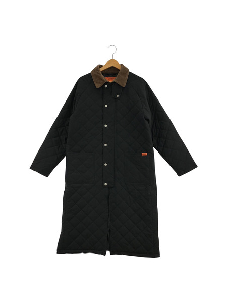 UNIVERSAL OVERALL 襟コーデュロイ キルティングコート BLK