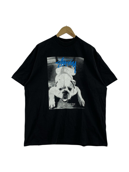 STUSSY　BULLDOG　Tシャツ　ブラック　XL