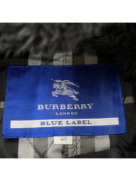 BURBERRY BLUE LABEL ソノ他 ファー付キ モッズコート 黒 40