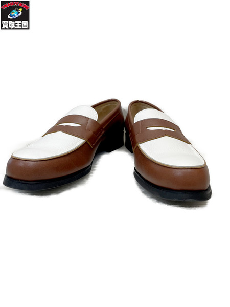 REGAL アンラインドローファー 2トーン コインローファー 24 1/2 ブラウン×ホワイト  2DL BF