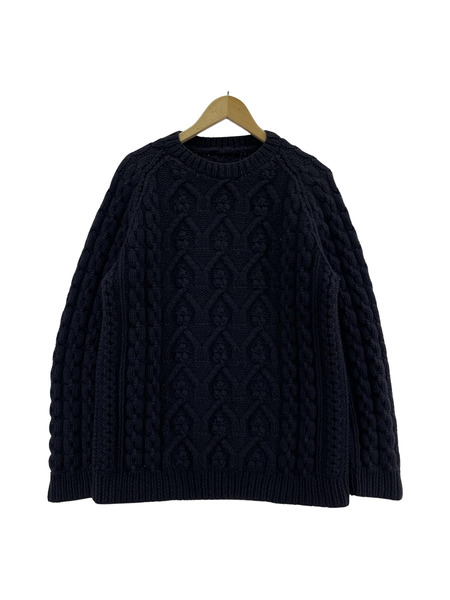 MAISON MARGIELA 13AWアランニット(M)ネイビー[値下]