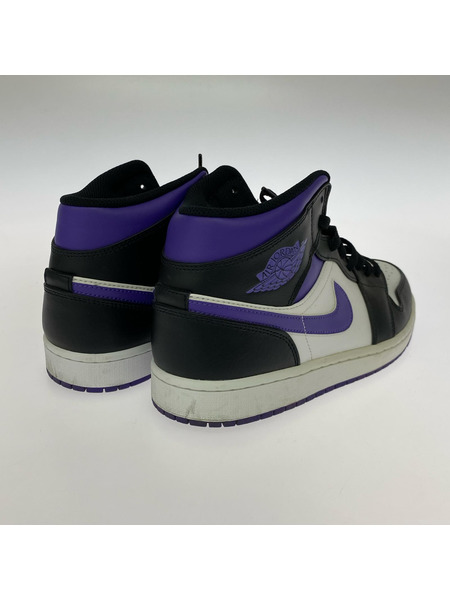 NIKE スニーカー Nike Air Jordan 1 Mid/黒紫白/28cm