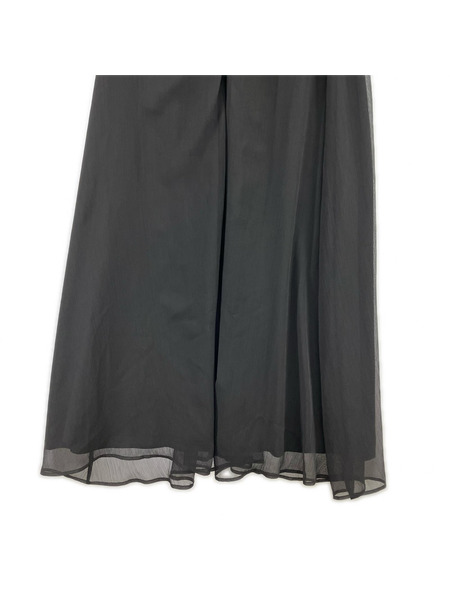 AMERI 半袖ワンピース BACK SIDE OPEN CURTAIN DRESS/黒