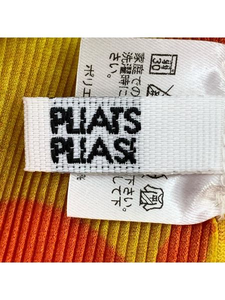 PLEATS PLEASE 総柄N/Sプリーツトップス PP83FK312 オレンジ (3)