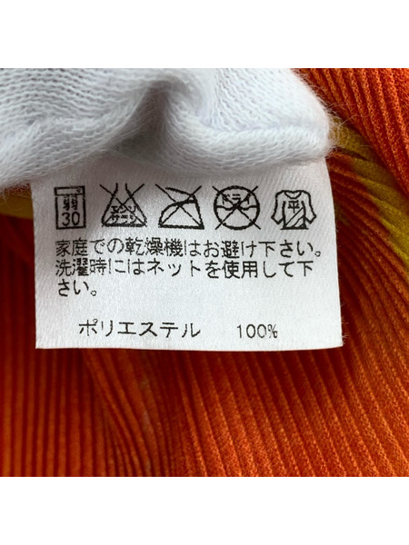 PLEATS PLEASE 総柄N/Sプリーツトップス PP83FK312 オレンジ (3)