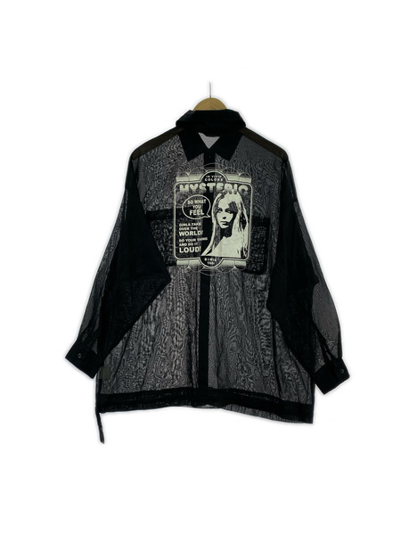 HYSTERIC GLAMOUR 長袖シャツ IN VIVID COLORS オーバーサイズシャツ(F)黒