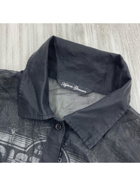 HYSTERIC GLAMOUR 長袖シャツ IN VIVID COLORS オーバーサイズシャツ(F)黒