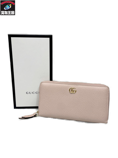 GUCCI GGマーモント ラウンドジップ 長財布 ピンク 456117｜商品
