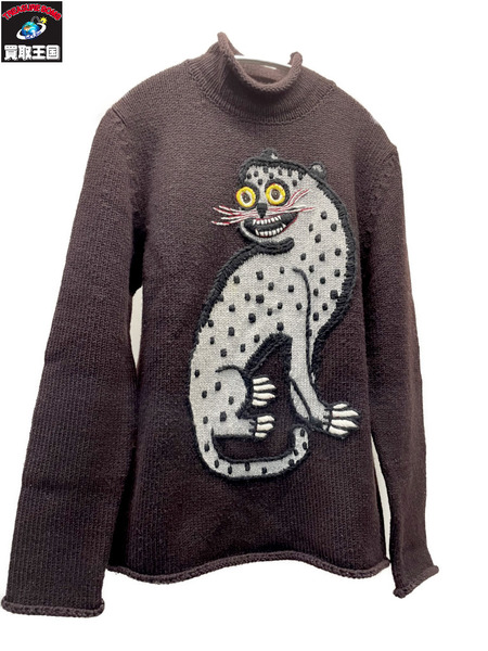 LOUIS VUITTON 13AW チャップマンブラザーズ 雪豹 ボトルネックニット XS ブラウン