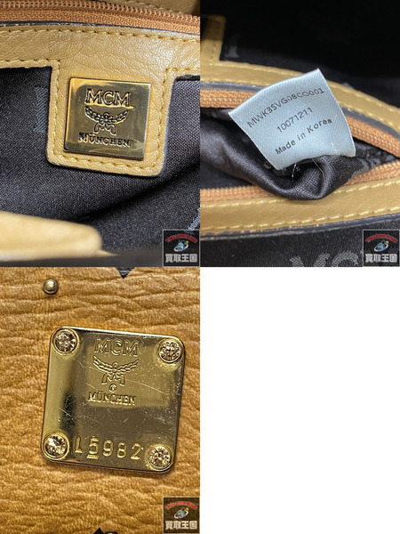 MCM リュックサック・バックパック レザー スタッズ バックパック キャメル[値下]