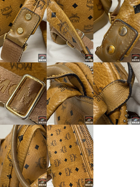 MCM リュックサック・バックパック レザー スタッズ バックパック キャメル[値下]