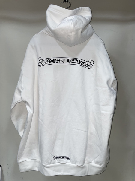 CHROME HEARTS SWTSHRT HD ZIP スクロールラベル ジップパーカー XL 白