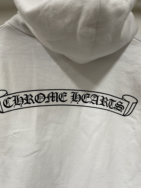CHROME HEARTS SWTSHRT HD ZIP スクロールラベル ジップパーカー XL 白