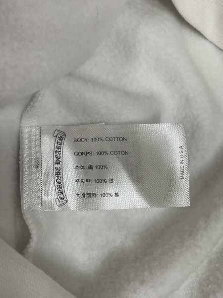 CHROME HEARTS SWTSHRT HD ZIP スクロールラベル ジップパーカー XL 白