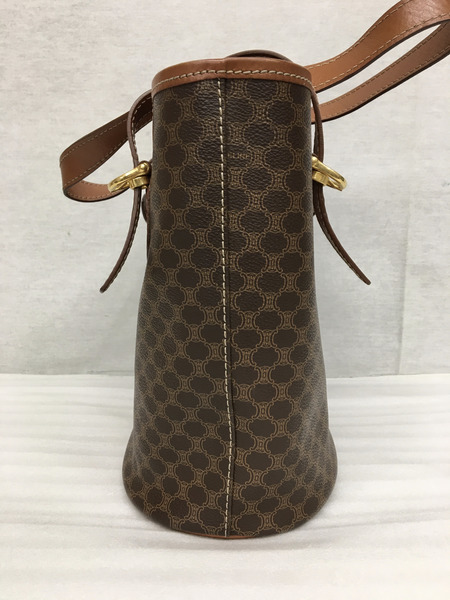 CELINE　トートバッグ マカダム柄 レザーハンドル、茶